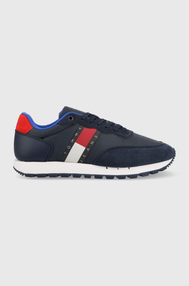 Кросівки Tommy Jeans EM0EM01136 TOMMY JEANS LEATHER RUNNER колір синій