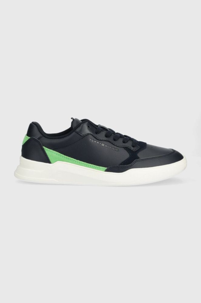 Шкіряні кросівки Tommy Hilfiger ELEVATED CUPSOLE LEATHER колір синій FM0FM04490