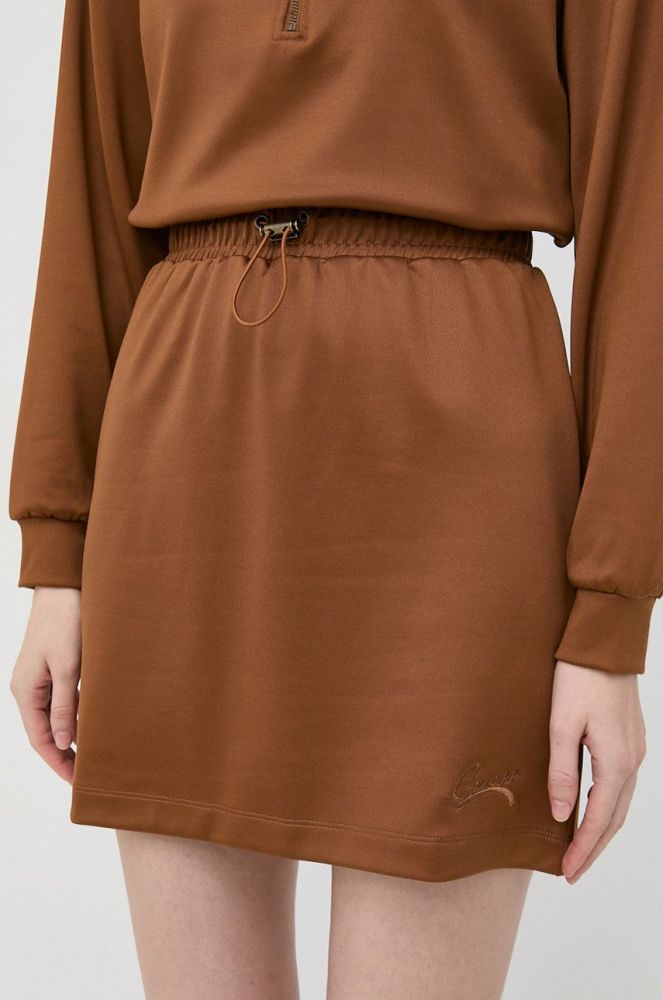 Спідниця Guess колір коричневий mini пряма (2940048)
