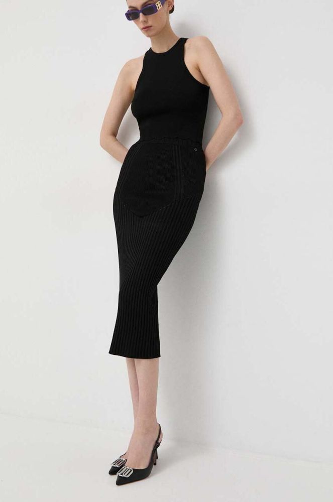 Спідниця Guess колір чорний midi олівець (3082269)