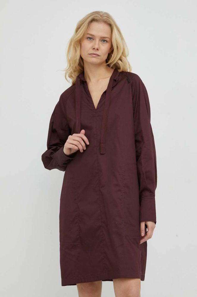 Бавовняна сукня G-Star Raw колір бордовий mini пряма