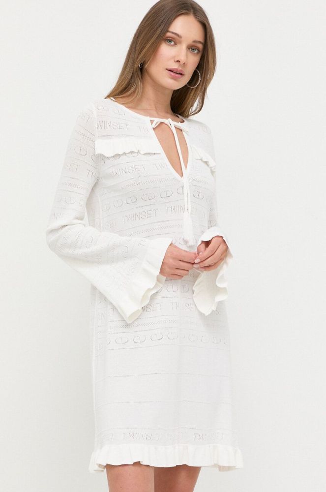 Сукня Twinset колір бежевий mini oversize
