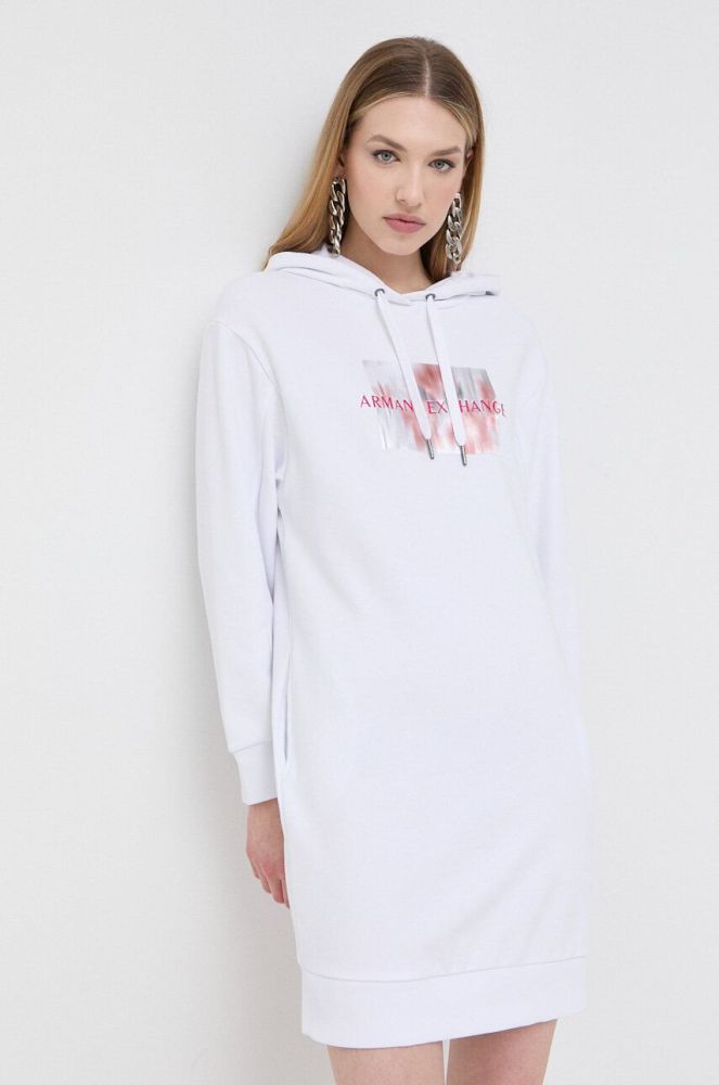 Сукня Armani Exchange колір білий mini oversize