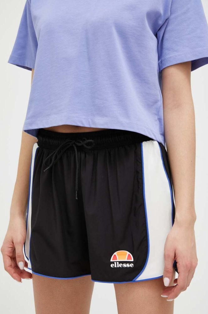 Шорти Ellesse жіночі колір чорний візерунок висока посадка