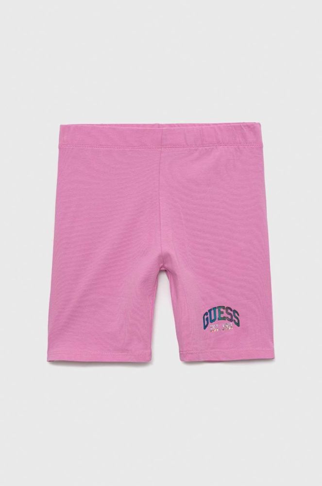 Дитячі шорти Guess колір фіолетовий однотонні (2883245)