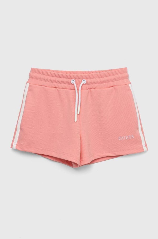 Дитячі шорти Guess колір рожевий з аплікацією регульована талія (3004587)