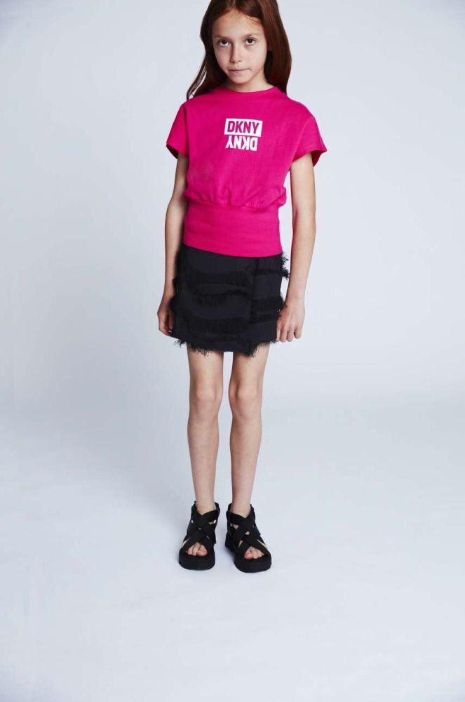 Дитячі шорти Dkny колір чорний однотонні (3090984)