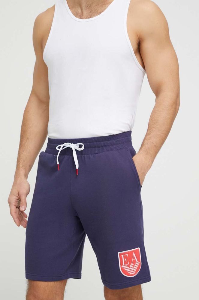 Бавовняні шорти лаунж Emporio Armani Underwear колір синій (3151712)