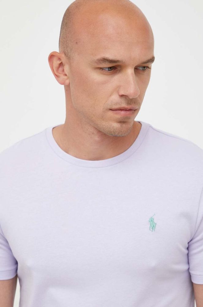 Бавовняна футболка Polo Ralph Lauren колір фіолетовий однотонний (3323140)