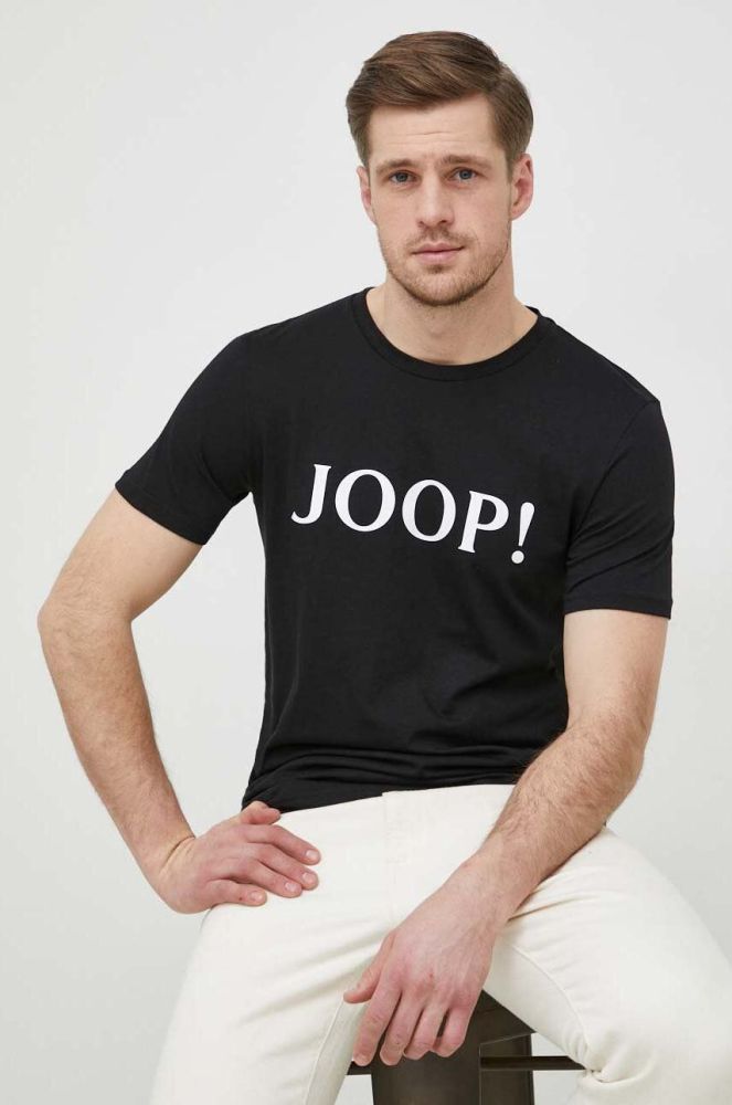 Бавовняна футболка Joop! колір чорний з принтом (3047395)