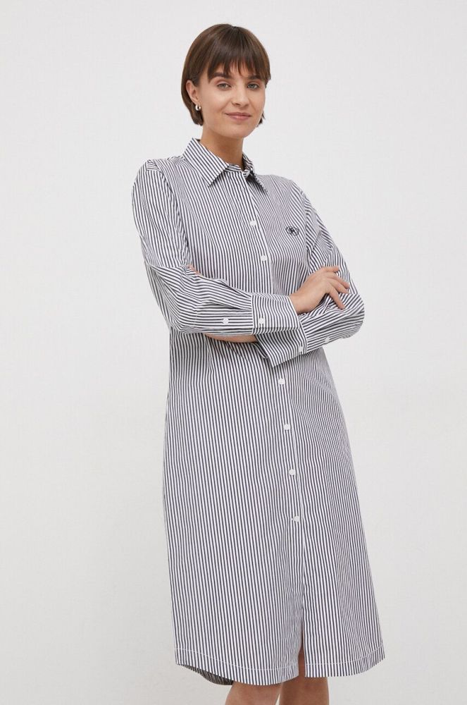 Бавовняна сукня Tommy Hilfiger колір сірий mini пряма