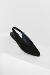 Замшеві балетки Answear Lab колір чорний відкрита п'ята