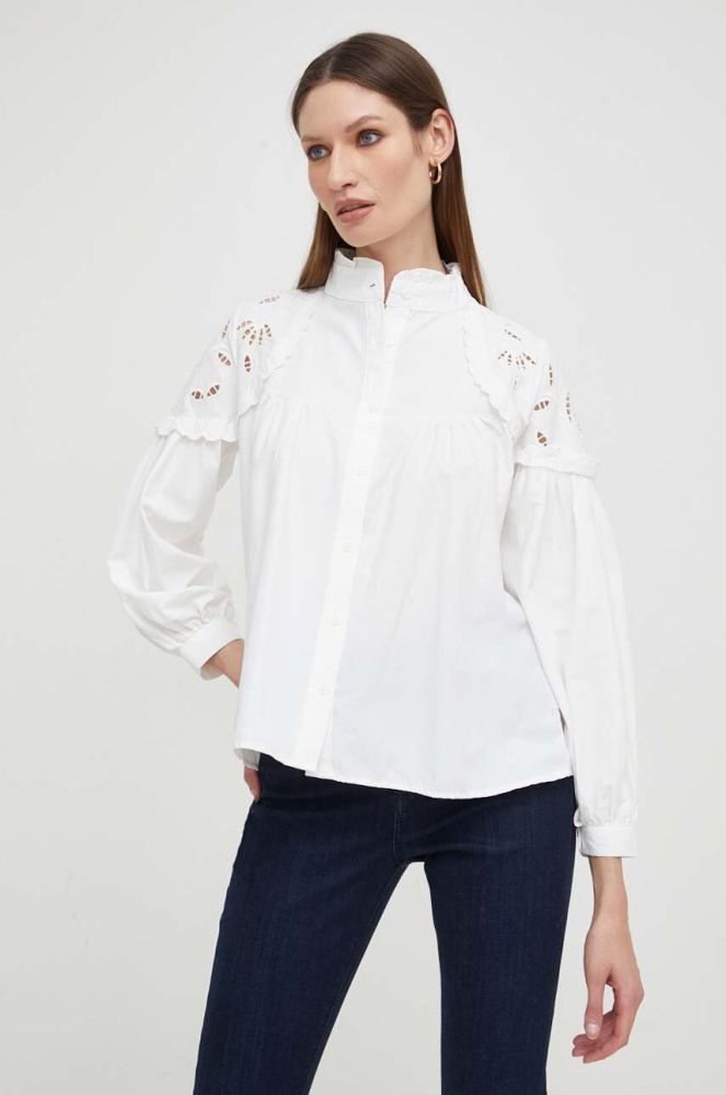 Бавовняна сорочка Answear Lab жіноча колір білий regular зі стійкою (3432979)